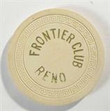 Casino Gaming / Poker Chip or Token Frontier Club
If you are a collector or know a collector of gambling tokens you'll want to bid on this lot. This 10 cent clay chip is from the Frontier Club, in Reno, NV. Consignor has provided the following information for this casino token: "This item is Chip Rack # N5077 in The Chip Rack Edition 12 - A Price Guide to the Casino Chips and Checks of Nevada."
No sales tax on coins, bullion or currency.
ZB4898