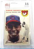Ernie Banks 1954 Topps #94 Rookie Beckett 3.5 VG+
Own your own piece baseball history with this Ernie Banks rookie card, Topps #94 from 1954. Beckett Grading Services rated 3.5, very good +. Preserved in a protective acrylic sleeve.
From the internet: "Ernest "Ernie" Banks (born January 31, 1931 in Dallas, Texas), nicknamed "Mr. Cub", is a retired professional baseball player. He played as a shortstop and first baseman in Major League Baseball (MLB) for 19 seasons on the National League's (NL) Chicago Cubs team, from 1953 through 1971. Banks was elected to the National Baseball Hall of Fame in 1977 and the Major League Baseball All-Century Team, in 1999."
ZC1261