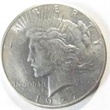 Coin 1927-P Peace Silver Dollar Gem BU
1927-P Peace Silver Dollar. 26.73g of 90% Silver. 848,000 minted. Scarce Date. Graded by the Consignor as Gem Brilliant Uncirculated. No Sales Tax on Coins, Currency, or Bullion. #61-14.