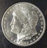 Coin 1882-CC Morgan Silver Dollar UNC
1882-CC Morgan Silver Dollar. 26.73g of 90% Silver. 1,133,000 minted. These Uncirculated Silver Dollars were Found during a Treasury Vault Audit in 1964. No Sales Tax on Coins, Currency, or Bullion. #6-16.