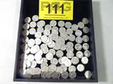 Coin 100 Mercury Dimes XF/ AU
Lot of 100 Mercury Dimes. 2.5g of 90% Silver per coin. Graded by the consignor as Extremely Fine to About Uncirculated. No Sales Tax on Coins,Currency, or Bullion. #111-25.
