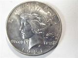 Coin 1921-P Peace Silver Dollar Gem BU
1921-P Peace Silver Dollar. 26.73g of 90% Silver. 1,006,473 minted. Rare Date. Graded by the Consignor as Gem Brilliant Uncirculated. No Sales Tax on Coins, Currency, or Bullion. #123-54.