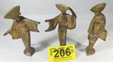 Set of 3 Oriental Style Cast Iron Figurines
3 Oriental style cast iron figurines, gold in color. Each appears to be a Geisha in distinctively different poses. Great decorating pieces. Each measures approximately 7" tall.
Z14