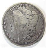 Coin 1893-S Morgan Silver Dollar VG
1893-S Morgan Silver Dollar. 26.73g of 90% Silver. 100,000 minted. Extremely Rare Date. Graded by the consignor as Very Good. No Sales Tax on Coins,Currency, or Bullion. #198-46.