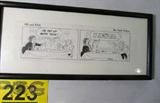 Art Paul Sellers "Eb and Flo" 1966 Comic Art
A framed black and white print comic strip, by artist Paul Sellers, featuring "Eb and Flo". Consigner states that this item is original comic art used for newspaper publication and was part of the personal collection of James Copley. James Copley was a journalist and newspaper publisher. He published the San Diego Union The San Diego Union-Tribune and the San Diego Evening Tribune from 1947 until his death in 1973, and was President of the Inter American Press Association (1969 - 1970). Measures 5" x 11".
ZB4623