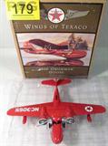 Die Cast 1940 Grumman Goose Airplane Coin Bank
Awesome authentically scaled die cast model / replica ERTL 1940 Grumman Goose air plane. Mechanical figural coin bank, "Wings of Texaco", 4th in the series. The perfect item to bid on for any airplane collector! Measures 9.75" from the tail to the nose, with a 12" wingspan. Appears to be in its original box and packaging, in wonderful condition. 
ZB2895
