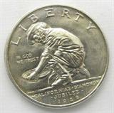 Coin 1925-S Cal. Diamond Jubliee Gem BU
1925-S California Diamond Jubilee Commemorative Half-Dollar. 12.5g of 90% Silver. 86,394 minted. Rare Date. Graded by the consignor as Gem Brilliant Uncirculated. No Sales Tax on Coins, Currency, or Bullion. #108-20.