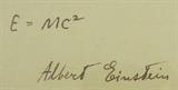 Albert Einstein Autograph AAU Authenticated
A cut piece of paper which has been autographed by Albert Einstein. Handwritten signature is certified by Authentic Autographs Unlimited, Serial #F10995. The Certificate of Authenticity is signed by Drew V. Max, a Court Qualified and Board Certified Forensic Document Examiner and handwriting expert who specializes in celebrities, sports, and antiquities. You may have seen Mr. Max on the reality television show "Pawn Stars".
From the internet: "Albert Einstein (14 March 1879 – 18 April 1955) was a German theoretical physicist who developed the theory of general relativity, effecting a revolution in physics. For this achievement, Einstein is often regarded as the father of modern physics. Einstein is generally considered the most influential physicist of the 20th century. While best known for his mass–energy equivalence formula E = mc2 (which has been dubbed "the world's most famous equation"), he received the 1921 Nobel Prize in Physics "for h