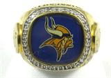 Jewelry Gold Washed Silver Minnesota Vikings Ring
Stately gold washed sterling silver "Minnesota Vikings" commemorative ring, includes an inlaid picture of a Viking mascot, with several small diamonds surrounding the picture in a cushion shape. Marked / signed "925". Fits a finger size 10.25.
Total weight: 0.56 ozt
ZB152