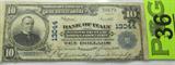 Coin Series 1902 $10.00 National Currency
Series 1902 Blue Seal $10.00 National Currency Bill. Signed Speelman and White. A Third series note, dated February 26, 1927, Bank of Italy National Trust and Savings Association. Has Vertical and Horizontal folds, coroner bends. Will display nicely. No Sales Tax on Coins, Currency, or Bullion. #36-63.