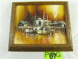 Art Original Oil M. Savy Nautical Harbor Sailboats
A great framed original oil on canvas, signed in the lower right corner by artist Max Savy. The painting features two vintage wooden sailboats anchored at the dock or pier. A Certificate of Registration from Collector's Corner of Indianapolis is attached to the back of the frame. Measures 10.5" x 12.5".
ZC1261