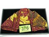 Large Fashion Scarf "Chanel Paris" Sunflowers
Gorgeous lady's fashion scarf, possibly silk, featuring vibrant mauve / maroon, gold, green, black & white colors. Sunflowers and other flowers in an abstract pattern throughout the scarf. The words "Chanel Paris" are embroidered in white lettering / script. No other tags present. Some of the stitching around the edges appears to be coming loose, may need to be repaired. Consignor states this is a genuine Chanel product. Measures 33.75" x 34".
ZB989