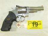 Smith & Wesson Model 66 in 357 Mag Double Action Revolver. Features a 4" stainless steel barrel, stainless steel frame, pachmayr grips, and adjustable rear sight. Condition grades at 90% due to use and wear. Used.