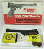 Vintage Crossman 1600 Powermatic BB Pistol. Automatic-no cocking; 16 shots; and leakproof CO2 power. A box of BBs are included. Comes in original box. Used.
NO ADDITIONAL PAPERWORK REQUIRED