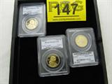 Coin Three Slab Sacagawea Dollars PCGS PR
Three Slabbed Sacagawea Dollars: 2001-S, 2002-S, and 2003-S. All coins Graded by PCGS as PR69D0CAM. No Tax on Coins, Currency, or Bullion.
