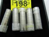 Coin 5 rolls of 40 Coins Jefferson Nickel Gem Pr
5 rolls of 40 Coins of Jefferson Nickels: 1969-S, 1980-S, 1984-S, 1993-S, 2009-S. Graded as Gem Proof by the consignor. No Tax on Coins, Currency, or Bullion.