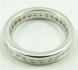 Jewelry 14kt White Gold Eternity Diamond Band*
Stunning 14kt white gold eternity style wedding band / ring featuring several channel set princess cut diamonds going all around the band. Consignor states the approximate total carat weight is 3.25 ctw V32-F/G. Marked "14k", ring size: 8.25. Total weight: 2.8 dwt.
*Reserve Item