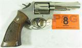 Gun Smith&Wesson 10-6 in 38 SPL DA Revolver-Used
Smith&Wesson (SW) Model 10-6 in 38 SPL Double Action Revolver. Features a 4" chrome barrel, chrome frame, wood grips with SW medallions, and case hardened trigger & hammer. Condition grades at 90%+ due to light use and wear. Used.