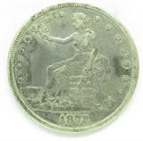 Coin 1878-CC Trade Dollar VF
1878-CC Trade Dollar. 27.22g of 90% Silver. 534,000 minted. Very Rare Date. Graded by the consignor as Very Fine. No Sales Tax on Coins, Currency, or Bullion. #258-59.