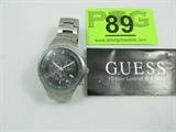 Jewelry Men's Guess Steel Chronograph Diving Watch
A fabulous men's Guess stainless steel chronograph diving watch with a stainless steel band. The back of the watch states, "200 meters / 660 feet water resistant". The watch has Swiss parts and movement, serial # G13011G. The watch is in good running condition.