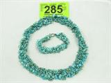 Jewelry Beaded Turquoise Necklace & Bracelet
Fabulous intricately beaded turquoise nugget necklace and bracelet set. Necklace clasp is marked "925". Necklace measures: 20" long, bracelet measures: 7.5" long.