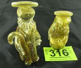 Murano Millefiori Gold Mary & Joseph Figurines
Christmas is just around the corner. Add an elegant touch to your holiday display with this lot of beautiful Murano art glass figurines, made in Italy. The figurines appear to be Mary and Joseph and feature a gold fleck / gilt over Millefiori. Joseph measures 6.5" tall and the kneeling Mary measures 4.5" tall.