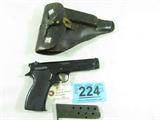 SACM 1935_A 7.65 MAS French Semi Auto Pistol
Vintage SACM Model 1935_A 7.65 MAS French Semi Auto Pistol. This pistol has the Waffenamt mark. Approximately 23,850 M1935A pistols were manufactured under German occupation. The German-made pistols received a Waffenamt acceptance stamp on the left side of the frame between the model designation and serial number--no other changes were made. Used with holster & extra magazine.