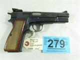 Browning Hi Power 9 MM Semi Auto Pistol-Used
Browning Model Hi Power in 9 MM Semi Auto Pistol. Features blue finish, original checkered wood grips, adjustable rear sight, and magazine safety. A very well built firearm. Condition grades at 95%+. Used.