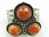 Jewelry Large Sterling Silver Coral Cuff Bracelet
Fabulous large sterling silver cuff bracelet featuring three large pieces of polished red coral or red colored stone. Bracelet has a small chip or cut in the silver near one of the stones. Thick band measures: 2.5" wide from wrist to elbow. Bracelet measures: 6" wide with 1.25" opening. Total weight: 2.78 ozt.
ZB152