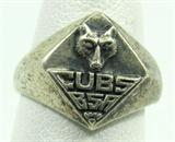 Jewelry Sterling Silver Cubs Scout Ring
Vintage sterling silver cubs scout, Boys Scouts of America ring. With wolf head design, marked "sterling", ring size: 4.75.