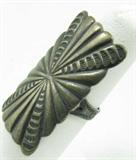 Jewelry Sterling Silver Vintage Fashion Ring
Beautiful vintage sterling silver fashion ring with star burst style design. Unmarked, consignor states this piece is sterling. Ring size: 7.25, total weight: .28 ozt.