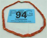 Jewelry Vintage Red Coral Beaded Necklace
Lovely beaded fashion necklace, beads appear to be red coral. Unknown age and maker. Measures: 16.5" long.