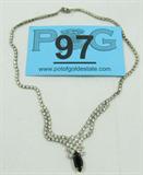 Jewelry Vintage Rhinestone Fashion Necklace
Gorgeous vintage costume bracelet featuring clear sparkly rhinestones and a large black rhinestone. Unknown age and maker. Measures: 16" long.