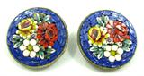 Jewelry Vintage Micro Mosaic Clip on Earrings
Lovely vintage micro mosaic style clip on earrings with intricate flower design. Unknown age and maker, measures: 1" diameter.