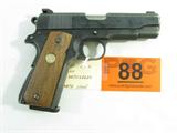 Lot#: 88
Description: Gun: Colt Combat Commander in 9MM Semi Auto Pistol
This is a very nice Colt pistol with a very early serial number, The finish on the metal has worn off in some areas of the pistol around the front of the barrel and the hand grips. The wood on the hand grips does show some signs of wear but considering its age is still in good condition. The front of the barrel locking key does have some tool markings from being disassembled for cleaning. The slide does not lock back with the current magazine that comes with the pistol. This pistol functions as it should.
Tag Word: Gun