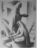 Emil Bisttram “Indian Bread”                
No. 17 1936 Lithograph
15¼x11.5   $1,800
