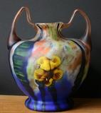 Czech Glass Vase  " Marquetry"   10.5"   $800                       Mint Condition