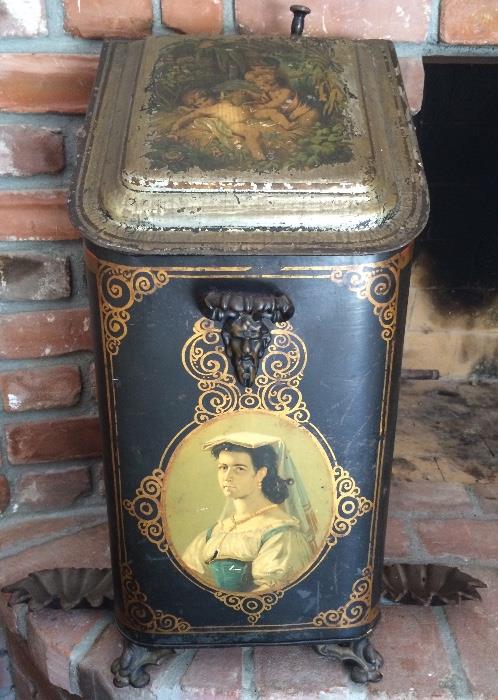 Turn-of-the Century Hand-Painted Coal Hod
