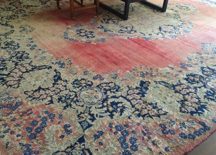 Fabulously Faded Blue & Cranberry Area Rug