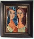 Modern Terra Cotta Tile Signed by Ruth Faktor, Israel, 1970