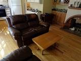 nice leather love seat and recliner