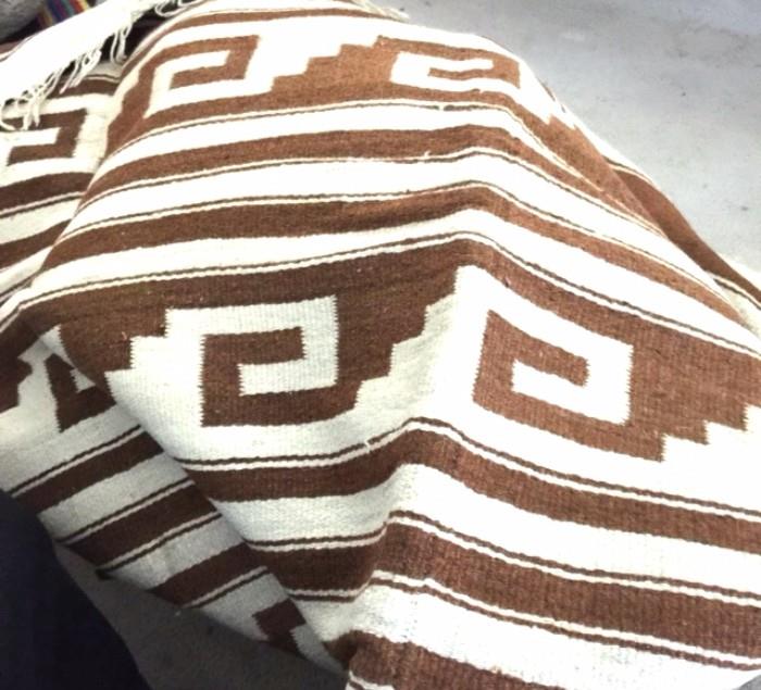 Awesome brown and white blanket from Mexico or South America