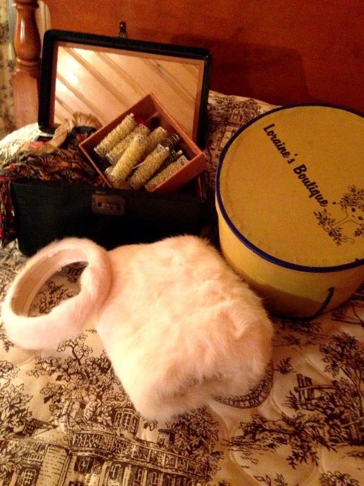 Another A-Mazing Find ... Faux Fur Headband and Muff...A Travel Case Filled With Treasures...and In The Hat Box...