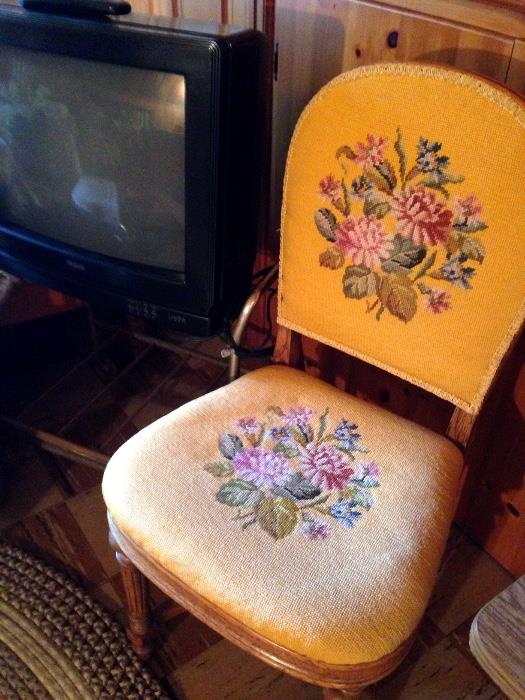 Another Love...Embroidered Yellow Ladies Chair...