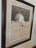 Painting, graphite, framed, pencil signed, 74/100, Paris '78