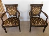 Marge Carson cut velvet arm chairs