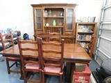 Hutch and Dining table with 6 High back chairs