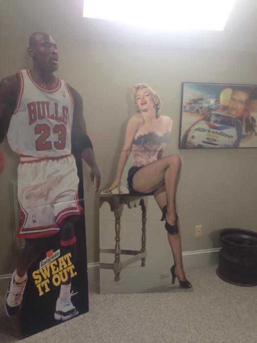 Life size cardboard images of Michael Jordan & Marilyn Monroe...........as of Sat. afternoon, only Marilyn is available for sale
