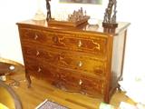 Itilian ,french foot three drawer chest. Chess set & board