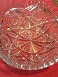 Cut glass serving dish